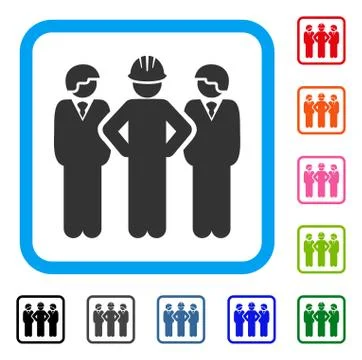 Developer Team Framed Icon Stock Illustration