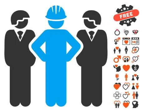 Developer Team Icon with Love Bonus Illustrazione stock