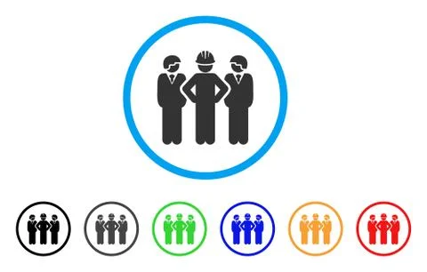 Developer Team Rounded Icon Stock Illustration
