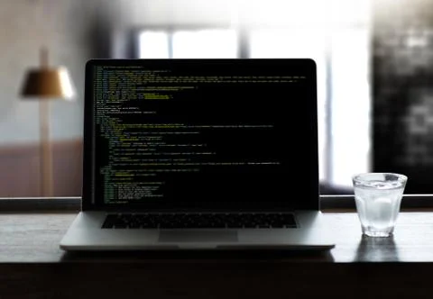 Developer Team Working Laptop Computer Mobile Application Softwareand Web Des 스톡 사진