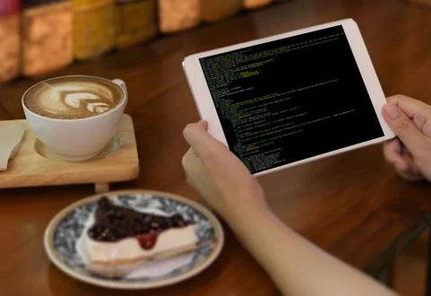 Developer Team Working Laptop Computer Mobile Application Softwareand Web Des Stock Photos