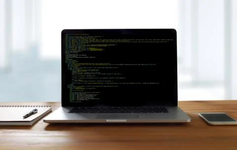 Developer Team Working Laptop Computer Mobile Application Softwareand Web Des Stock Photos