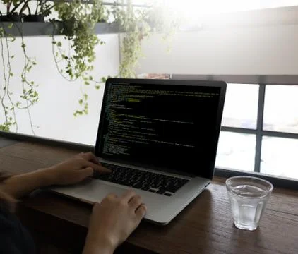 Developer Team Working Laptop Computer Mobile Application Softwareand Web Des Stock Photos