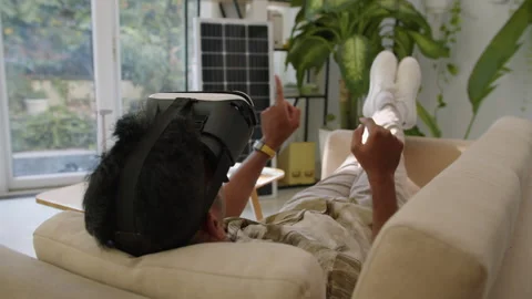 Developer Testing App for Green Energy Engineers Using VR Glasses Stock Footage 276890378