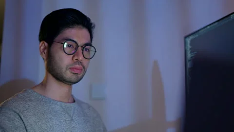 Developer in Thoughtful Analysis. Stock Footage 267179624