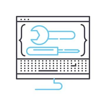 Developer tools line icon, outline symbol, vector illustration, concept sign Stockillustratie