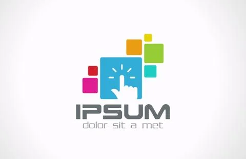 Developer touch interface logo template. Illustrazione stock