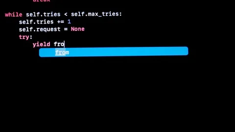 Developer type Python py programming code on laptop screen Stock Footage 121191088