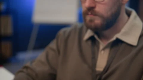 Developer Typing on Computer Keyboard while Working in Modern Office Stock Footage 334930348