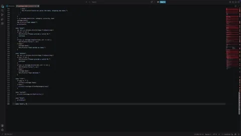 Developer typing JavaScript source code manually inside dark theme IDE wind.. Video stock 342540668