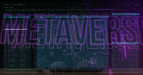 Developer typing on laptop showing terminals with floating code encryption hex Stock Footage 309107750