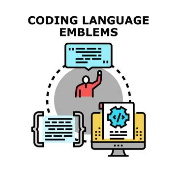 Developer using coding language for software creation イラスト素材