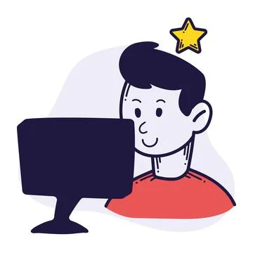 Developer using desktop 스톡 일러스트