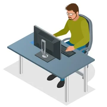 Developer Using Laptop Computer. Web Development concept. Web programming Stock Illustration