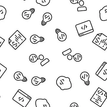 Developer Vector Seamless Pattern イラスト素材
