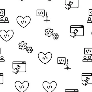 Developer Vector Seamless Pattern 스톡 일러스트