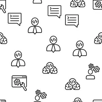 Developer Vector Seamless Pattern 스톡 일러스트