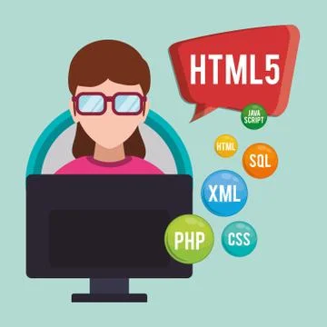 Developer web responsive design 스톡 일러스트