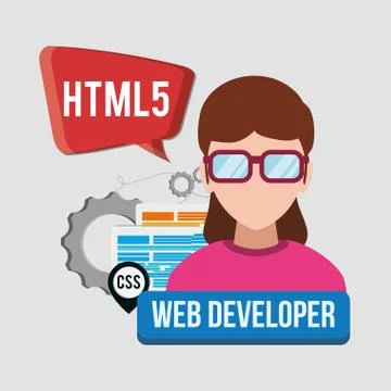 Developer web responsive design 스톡 일러스트