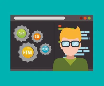 Developer web responsive design イラスト素材