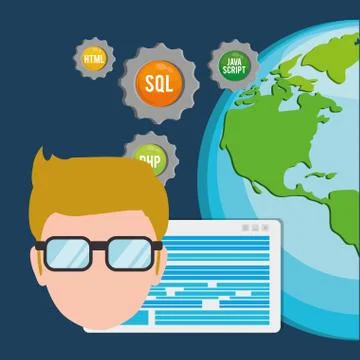 Developer web responsive design イラスト素材