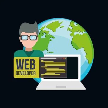 Developer web responsive design イラスト素材