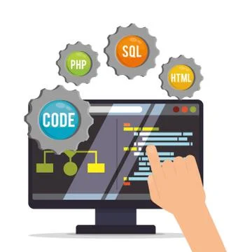 Developer web responsive design 스톡 일러스트