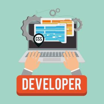 Developer web responsive design イラスト素材