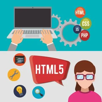 Developer web responsive design 스톡 일러스트