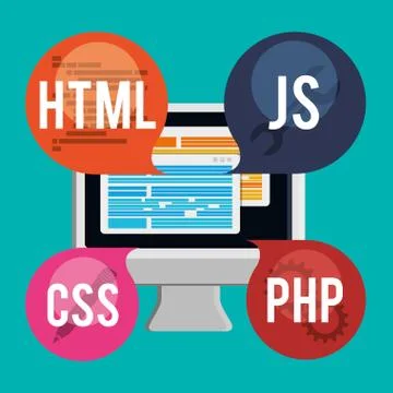 Developer web responsive design Stockillustratie