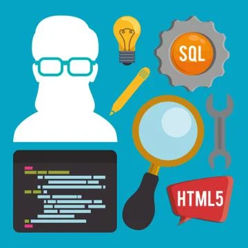 Developer web responsive design イラスト素材