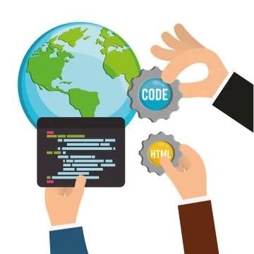 Developer web responsive design Stockillustratie