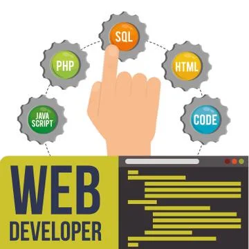 Developer web responsive design 스톡 일러스트