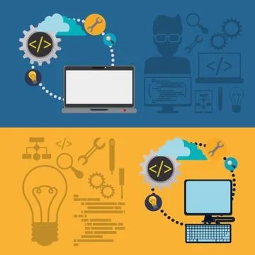 Developer web responsive design イラスト素材