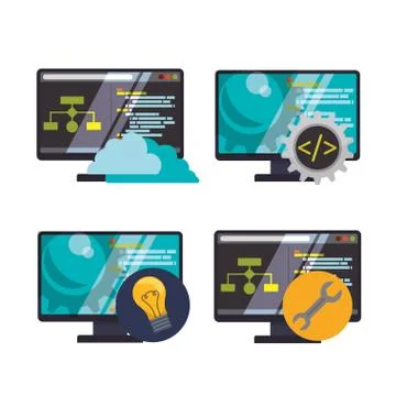 Developer web responsive design イラスト素材