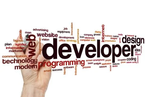 Developer word cloud Stock Photos
