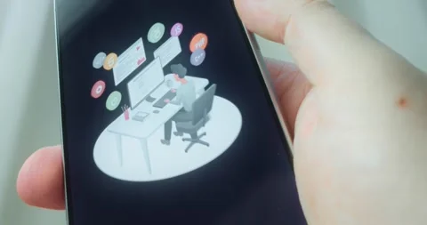 Developer at work with various elements of the software development process Stock Footage 313443748