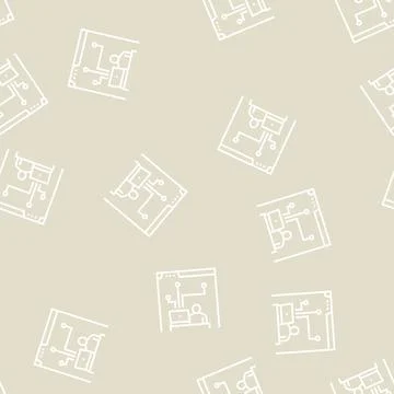 Developer working and codding program line seamless pattern 库存插图