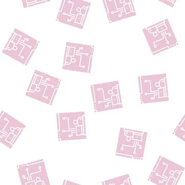 Developer working and codding program glyph seamless pattern Stock Illustration