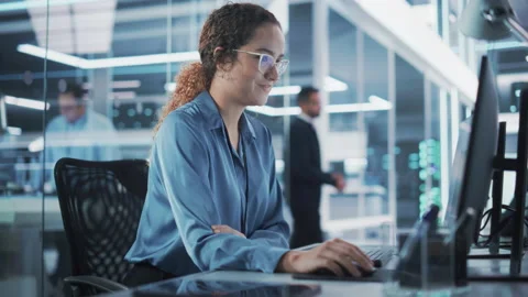Developer Working on Computer in Office Stock Footage 224520119
