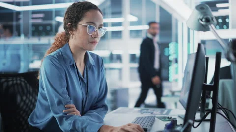 Developer Working on Computer in Office Stock Footage 224520326