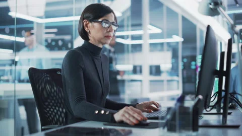 Developer Working on Computer in Office Stock Footage 224520549