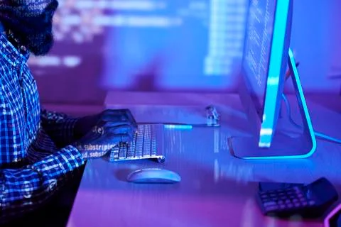 Developer working on computer Foto stock