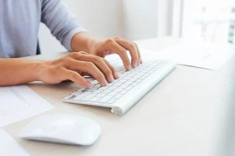 Developer working on computer Foto stock