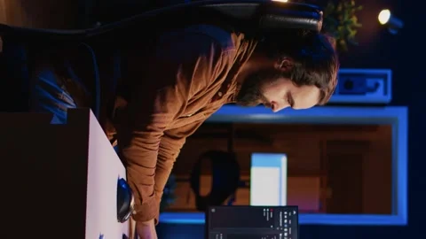 Developer working on fixing database errors while working from home Stock Footage 265107742