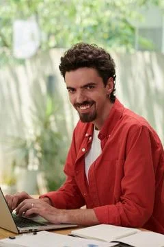 Developer Working in Home Office Stock Photos