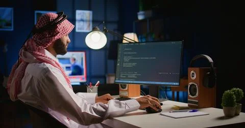 Developer working on outsourced project Foto stock