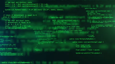 Developer working on program code. Hack or protection data. Website scripts Stock Footage 166522267