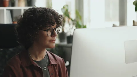 Developer Working with Program on Computer Stock Footage 231999549