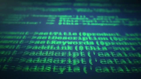 The developer is working on software code. The source code of the software Stock Footage 83561460
